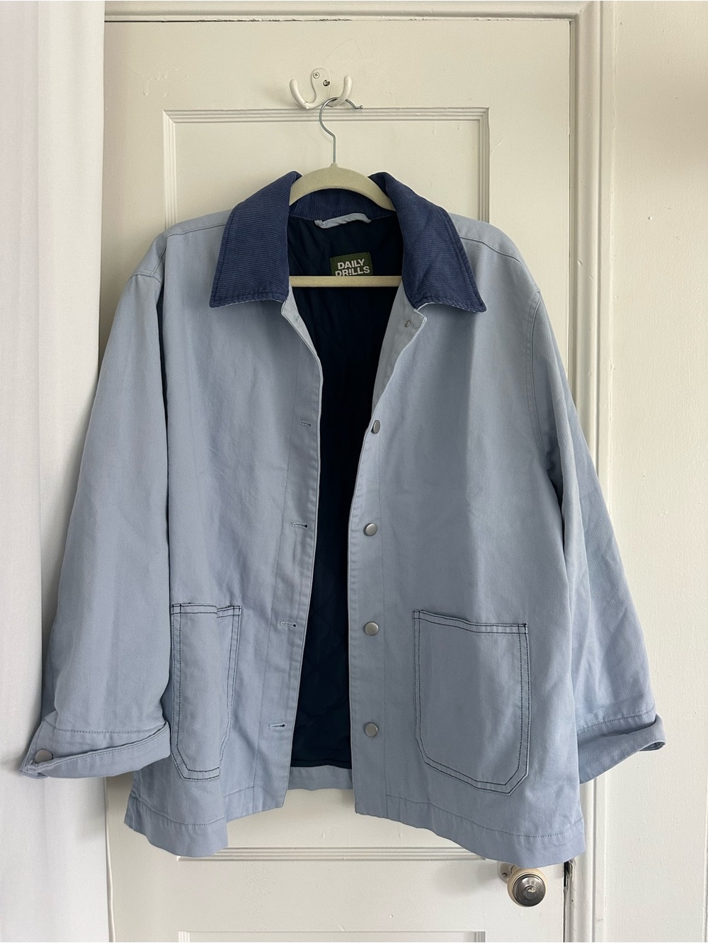 Daily Drills Light Blue Jacket with Navy Collar